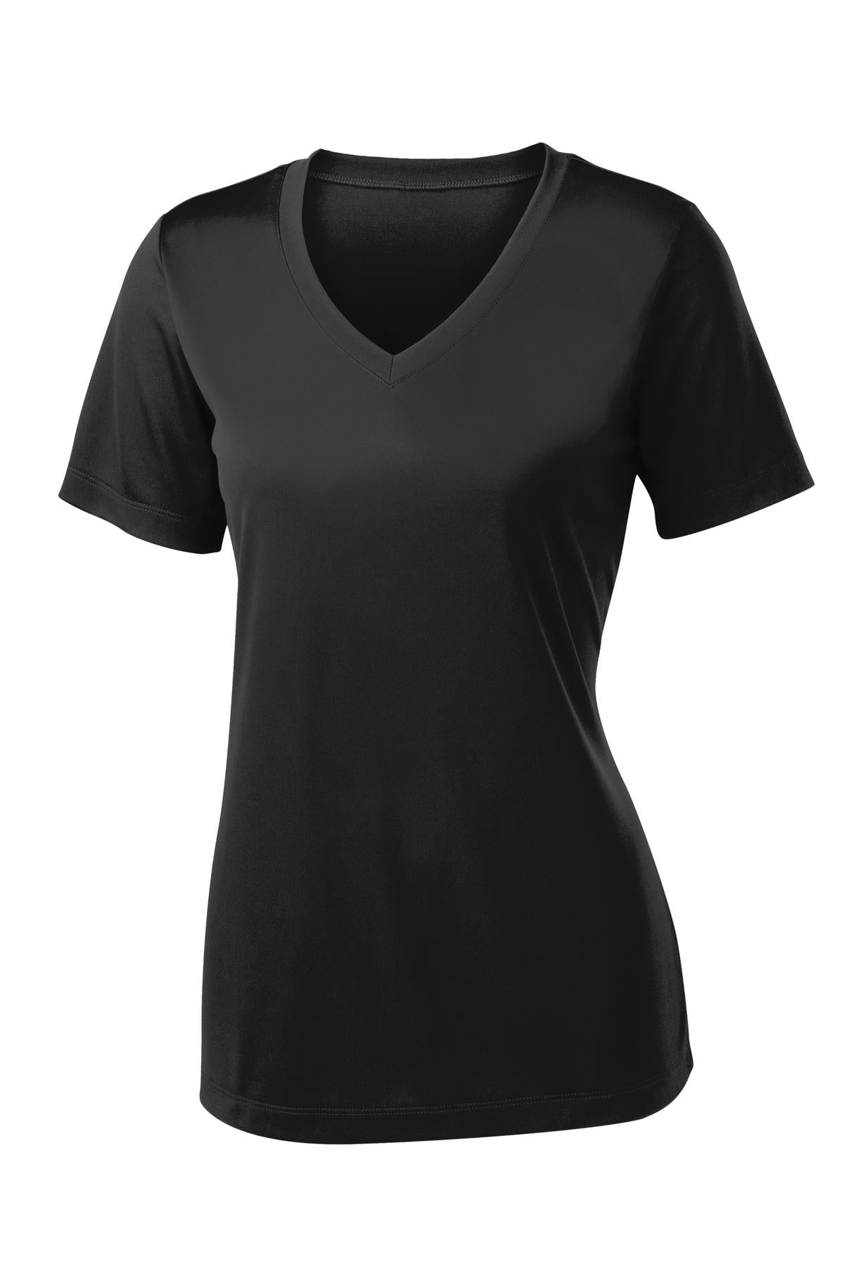 Sport-Tek Women's PosiCharge Competitor V-Neck Tee. LST353 Black