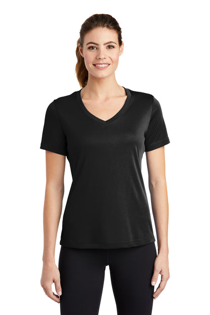 Sport-Tek Women's PosiCharge Competitor V-Neck Tee. LST353 Black