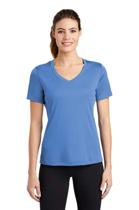 Sport-Tek Women's PosiCharge Competitor V-Neck Tee. LST353 Carolina Blue