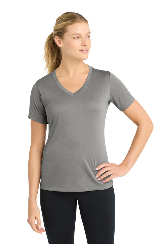 Sport-Tek Women's PosiCharge Competitor V-Neck Tee LST353 Grey Concrete Heather