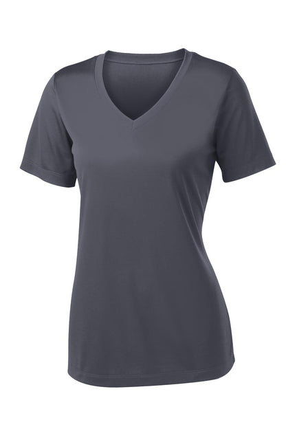 Sport-Tek Women's PosiCharge Competitor V-Neck Tee. LST353 Iron Grey