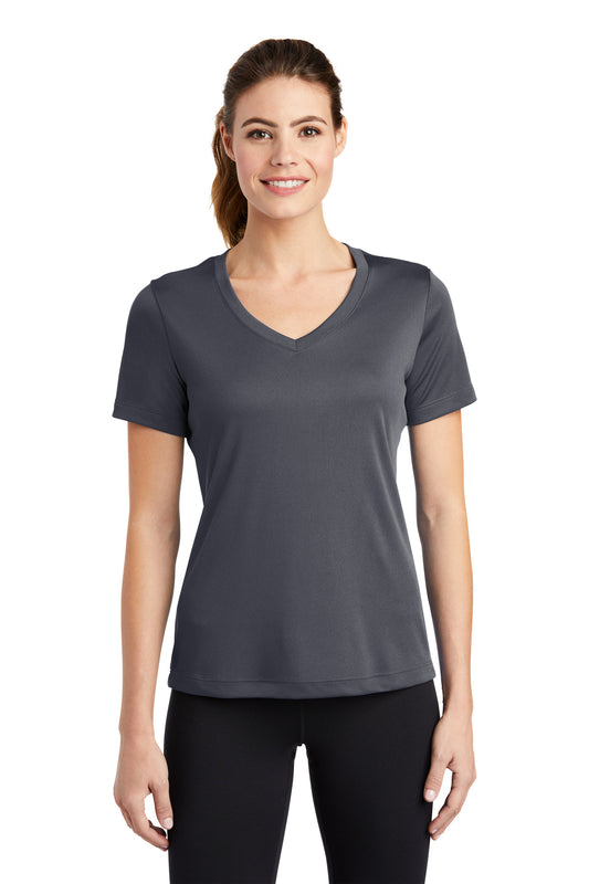 Sport-Tek Women's PosiCharge Competitor V-Neck Tee. LST353 Iron Grey