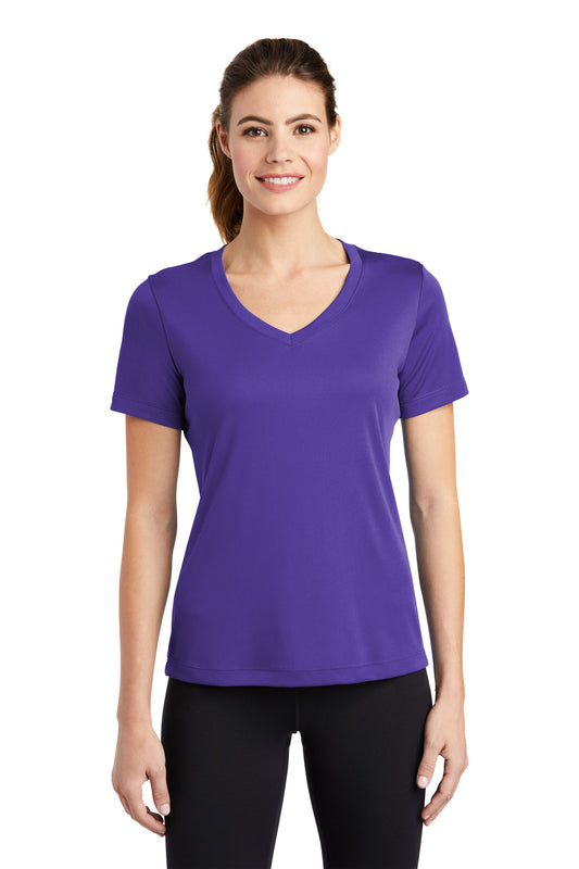 Sport-Tek Women's PosiCharge Competitor V-Neck Tee. LST353 Purple
