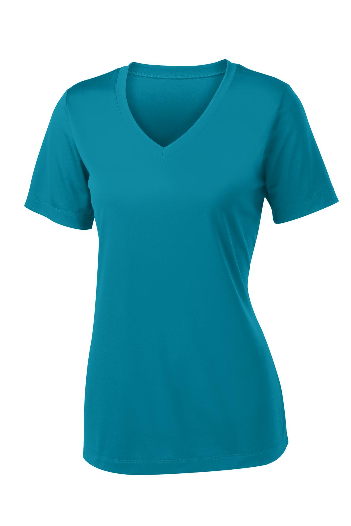 Sport-Tek Women's PosiCharge Competitor V-Neck Tee. LST353 Tropic Blue