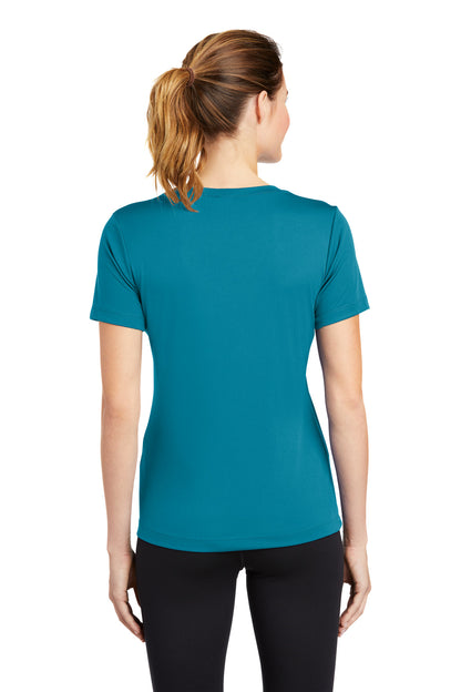 Sport-Tek Women's PosiCharge Competitor V-Neck Tee. LST353 Tropic Blue