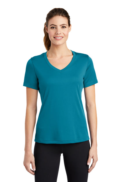 Sport-Tek Women's PosiCharge Competitor V-Neck Tee. LST353 Tropic Blue
