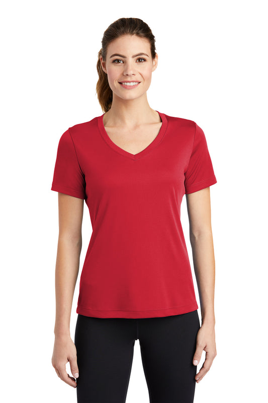 Sport-Tek Women's PosiCharge Competitor V-Neck Tee. LST353 True Red