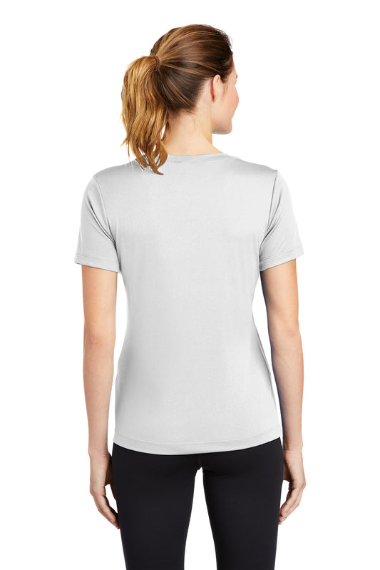Sport-Tek Women's PosiCharge Competitor V-Neck Tee. LST353 White