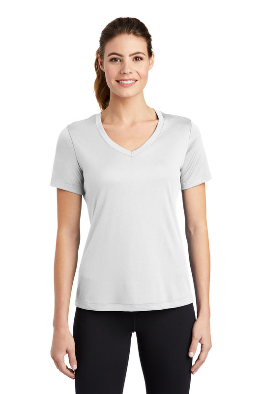 Sport-Tek Women's PosiCharge Competitor V-Neck Tee. LST353 White