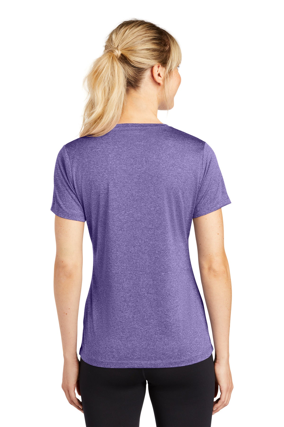 Sport-Tek Women's Heather Contender Scoop Neck Tee. LST360 Purple Heather