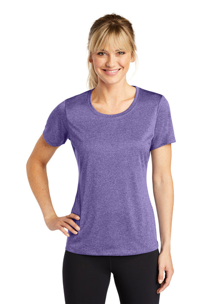 Sport-Tek Women's Heather Contender Scoop Neck Tee. LST360 Purple Heather