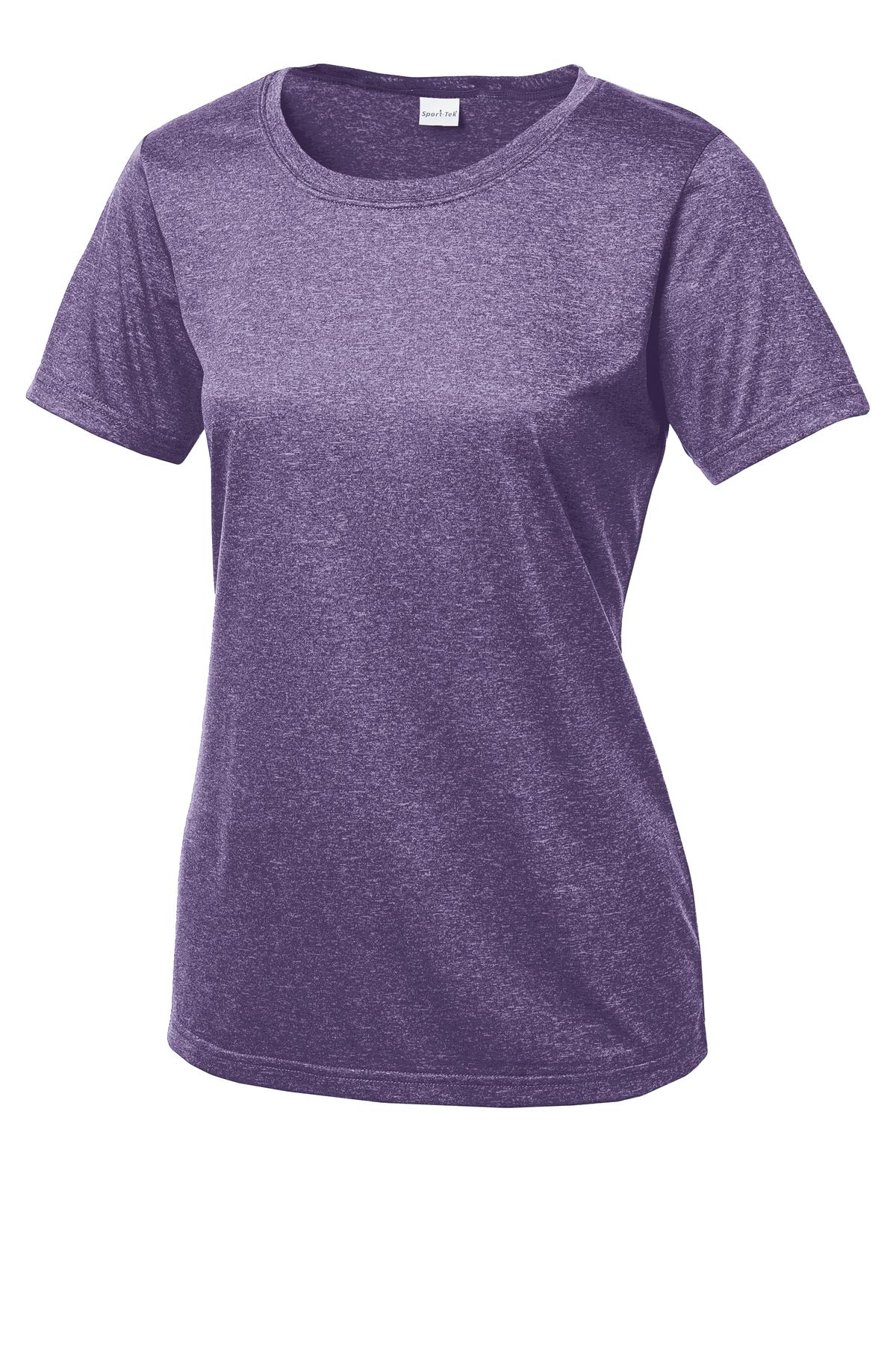 Sport-Tek Women's Heather Contender Scoop Neck Tee. LST360 Purple Heather