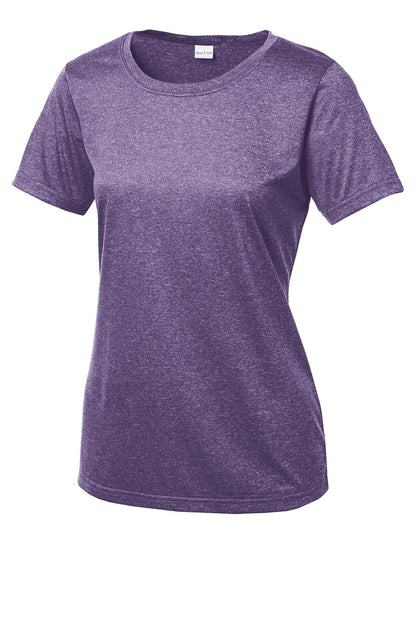 Sport-Tek Women's Heather Contender Scoop Neck Tee. LST360 Purple Heather