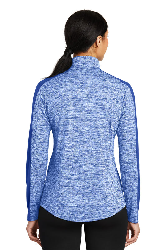 Sport-Tek Women's PosiCharge Electric Heather Colorblock 1/4-Zip Pullover. LST397 True Royal Electric/ True Royal