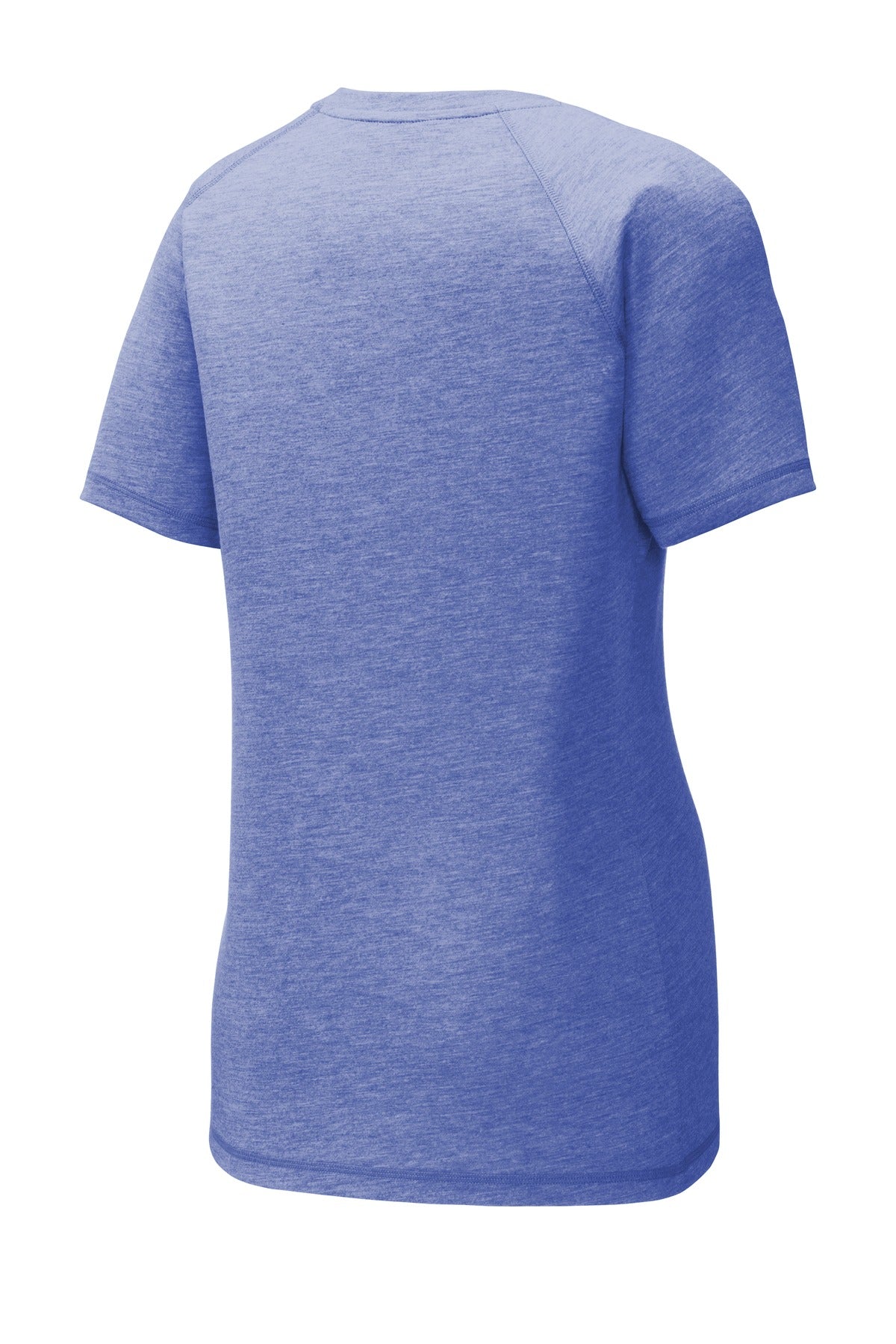 Sport-Tek  Women's PosiCharge  Tri-Blend Wicking Scoop Neck Raglan Tee. LST400 True Royal Heather