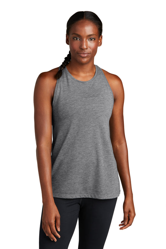 Sport-Tek  Women's PosiCharge  Tri-Blend Wicking Tank. LST402 Dark Grey Heather