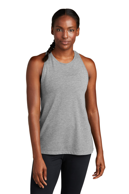Sport-Tek  Women's PosiCharge  Tri-Blend Wicking Tank. LST402 Light Grey Heather