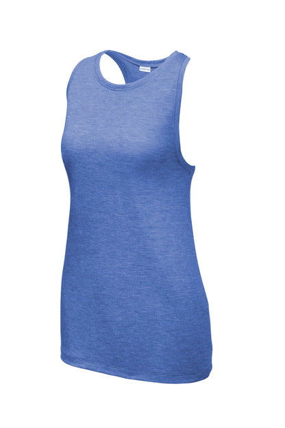 Sport-Tek  Women's PosiCharge  Tri-Blend Wicking Tank. LST402 True Royal Heather