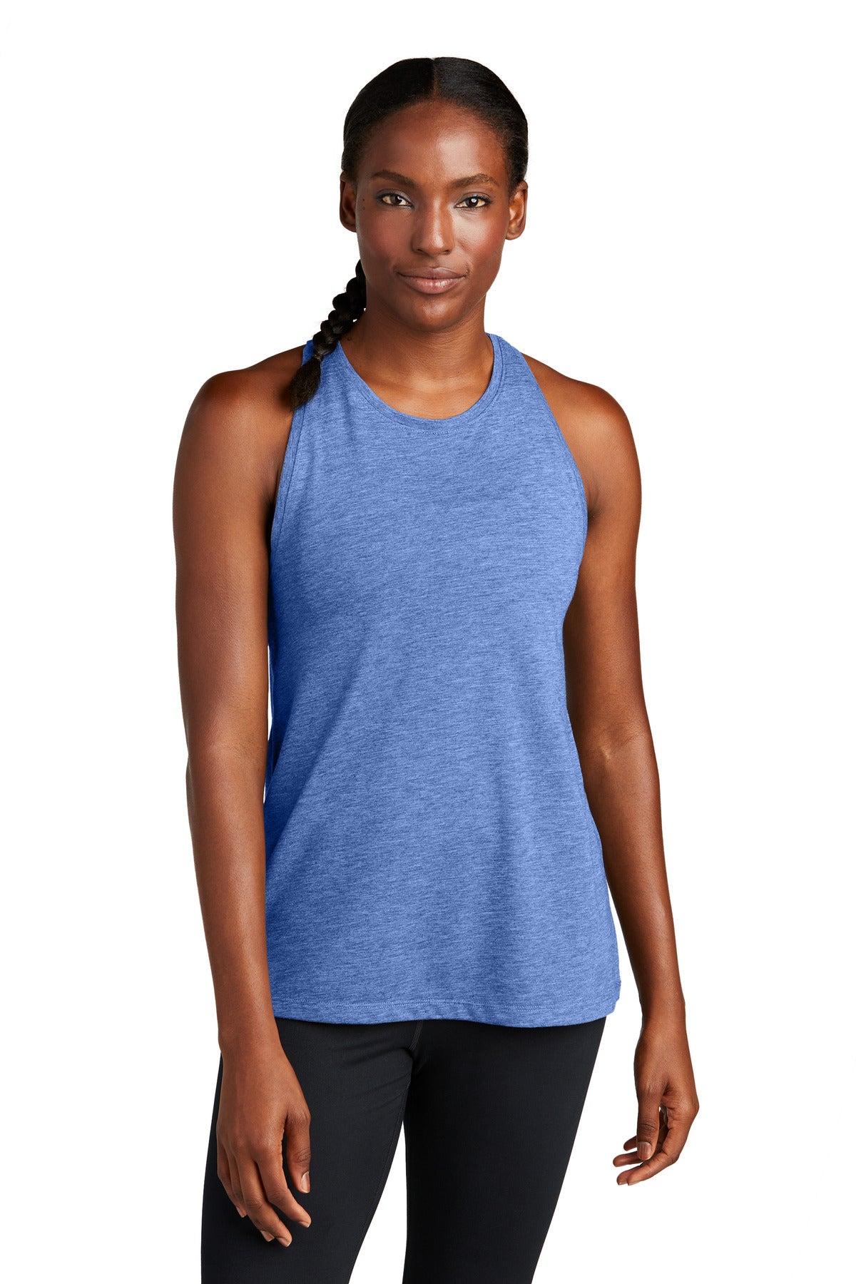Sport-Tek  Women's PosiCharge  Tri-Blend Wicking Tank. LST402 True Royal Heather