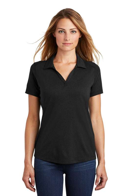 Sport-Tek  Women's PosiCharge  Tri-Blend Wicking Polo. LST405 Black Triad Solid