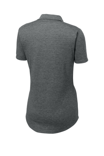 Sport-Tek  Women's PosiCharge  Tri-Blend Wicking Polo. LST405 Dark Grey Heather