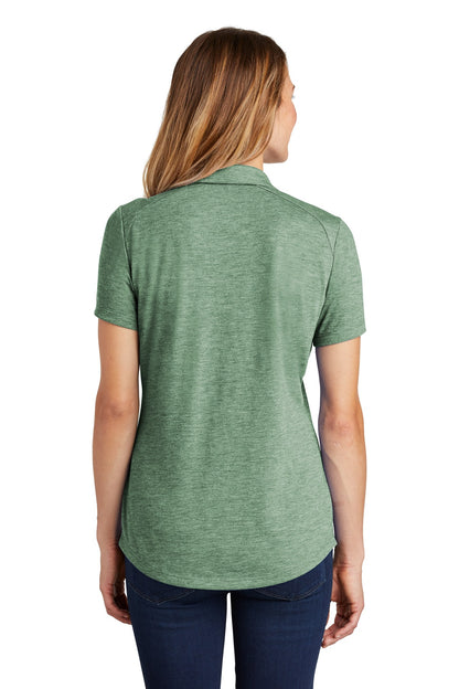 Sport-Tek  Women's PosiCharge  Tri-Blend Wicking Polo. LST405 Forest Green Heather