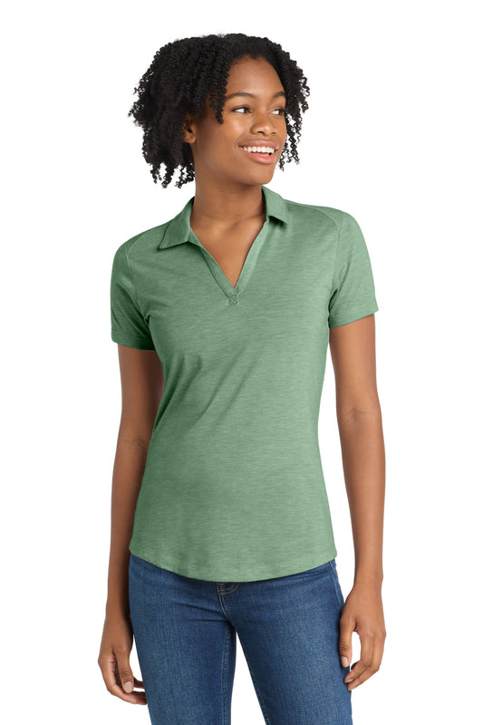 Sport-Tek Women's PosiCharge Tri-Blend Wicking Polo LST405 Forest Green Heather