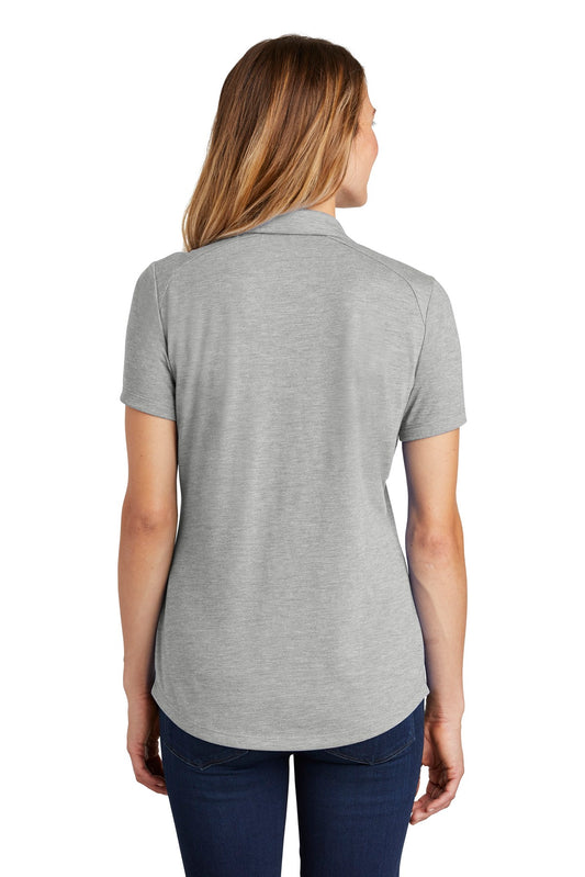 Sport-Tek  Women's PosiCharge  Tri-Blend Wicking Polo. LST405 Light Grey Heather