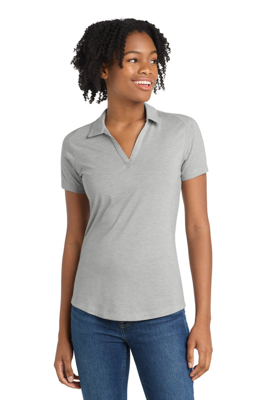 Sport-Tek Women's PosiCharge Tri-Blend Wicking Polo LST405 Light Grey Heather