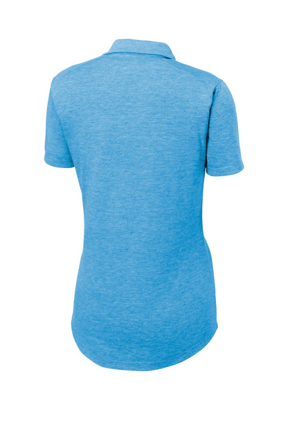 Sport-Tek  Women's PosiCharge  Tri-Blend Wicking Polo. LST405 Pond Blue Heather