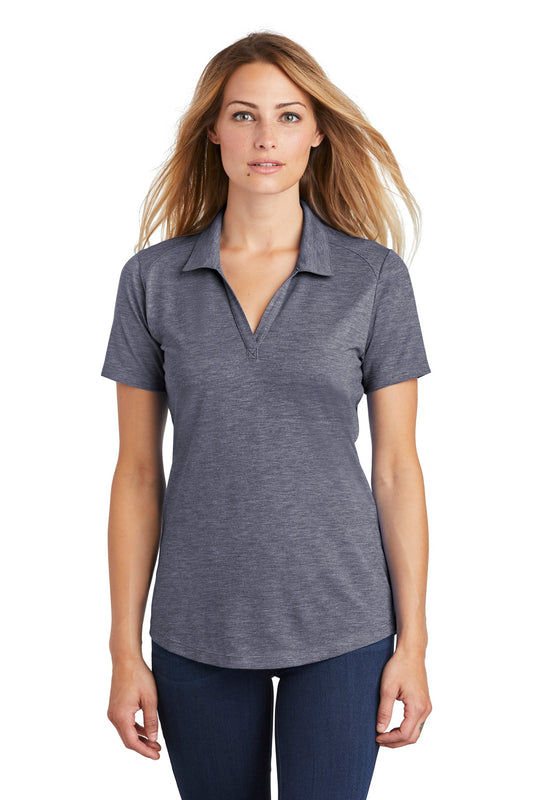 Sport-Tek  Women's PosiCharge  Tri-Blend Wicking Polo. LST405 True Navy Heather
