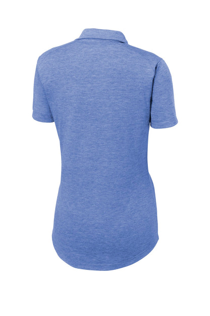 Sport-Tek  Women's PosiCharge  Tri-Blend Wicking Polo. LST405 True Royal Heather