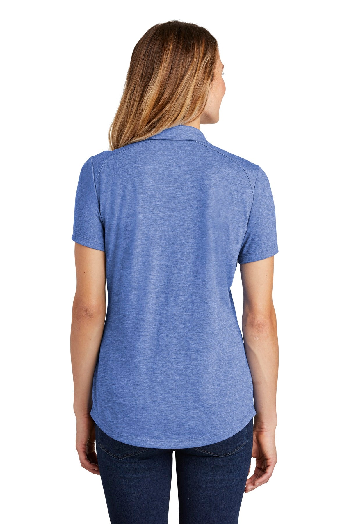 Sport-Tek  Women's PosiCharge  Tri-Blend Wicking Polo. LST405 True Royal Heather