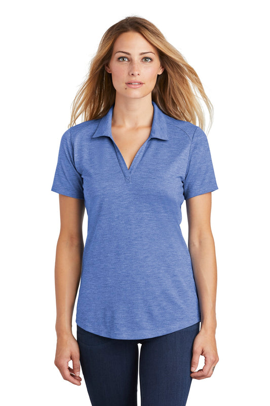 Sport-Tek  Women's PosiCharge  Tri-Blend Wicking Polo. LST405 True Royal Heather