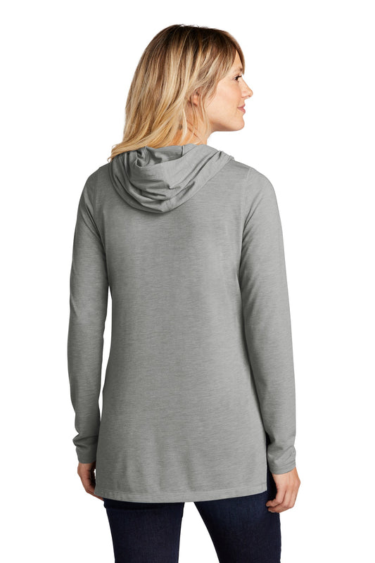 Sport-Tek Women's PosiCharge  Tri-Blend Wicking Long Sleeve Hoodie LST406 Light Grey Heather