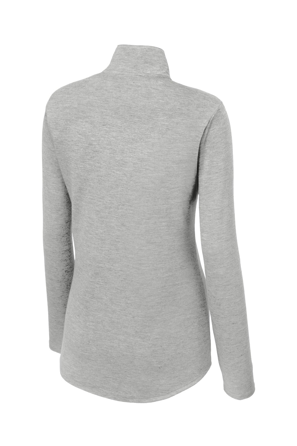 Sport-Tek  Women's PosiCharge  Tri-Blend Wicking 1/4-Zip Pullover. LST407 Light Grey Heather
