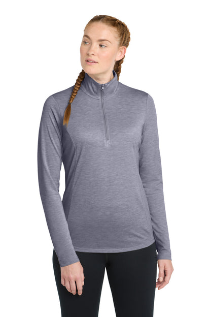 Sport-Tek Women's PosiCharge Tri-Blend Wicking 1/4-Zip Pullover LST407 True Navy Heather