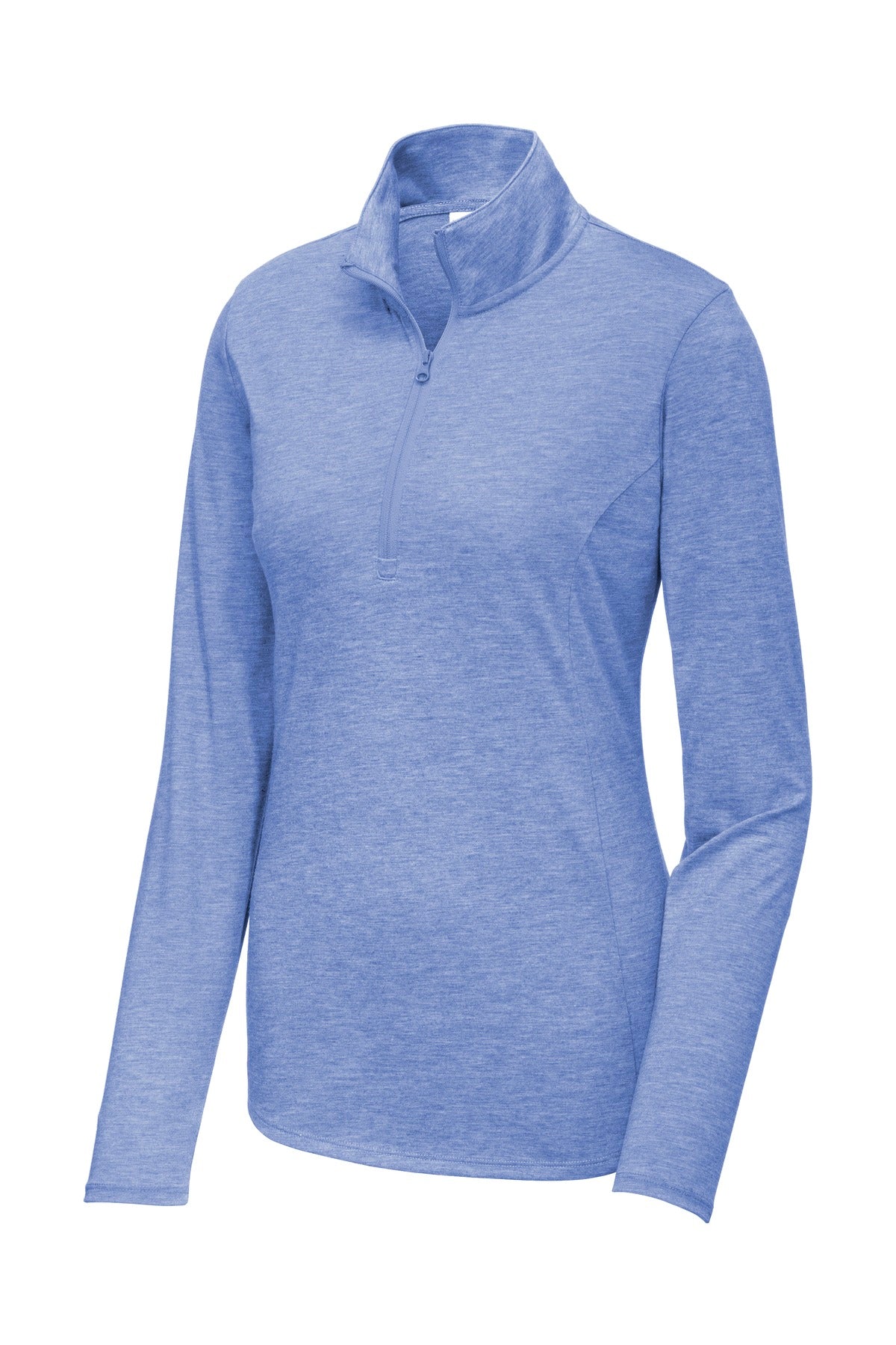 Sport-Tek  Women's PosiCharge  Tri-Blend Wicking 1/4-Zip Pullover. LST407 True Royal Heather