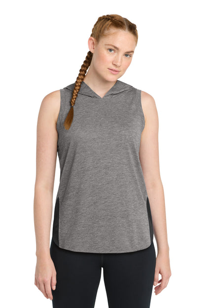 Sport-Tek Women's PosiCharge Tri-Blend Wicking Draft Hoodie Tank LST410
