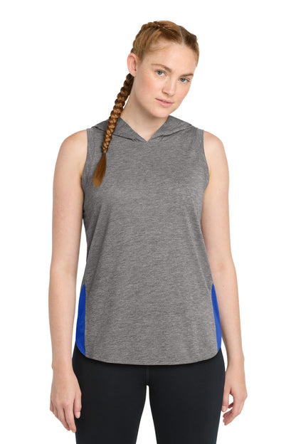 Sport-Tek Women's PosiCharge Tri-Blend Wicking Draft Hoodie Tank LST410