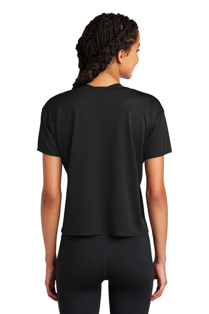 Sport-Tek  Women's PosiCharge  Draft Crop Tee. LST411 Black