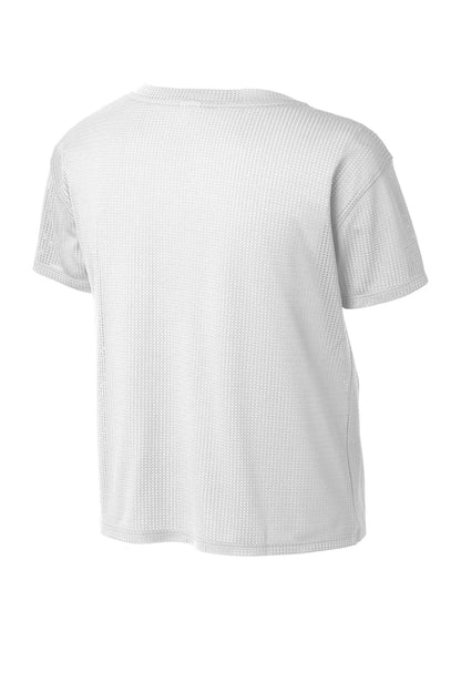 Sport-Tek  Women's PosiCharge  Draft Crop Tee. LST411 White