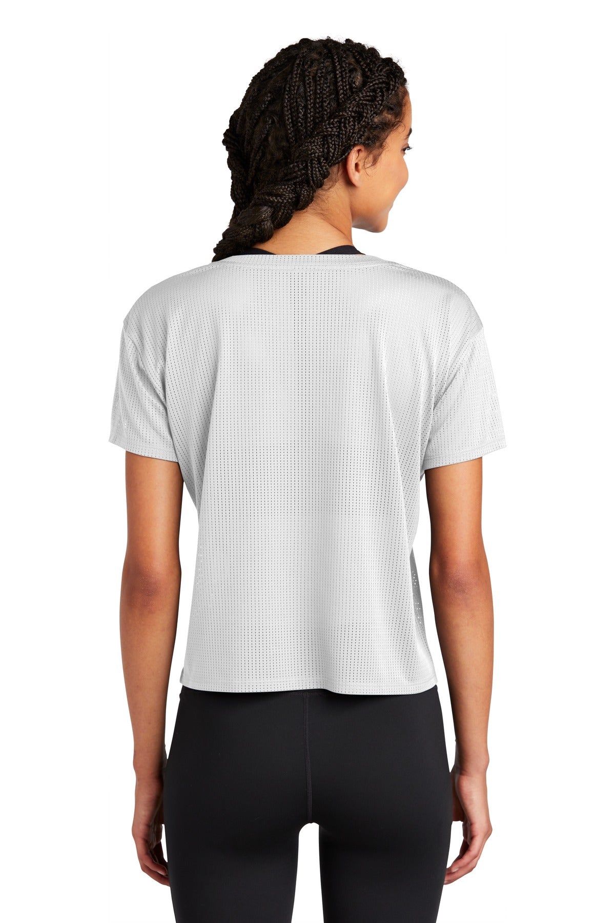 Sport-Tek  Women's PosiCharge  Draft Crop Tee. LST411 White