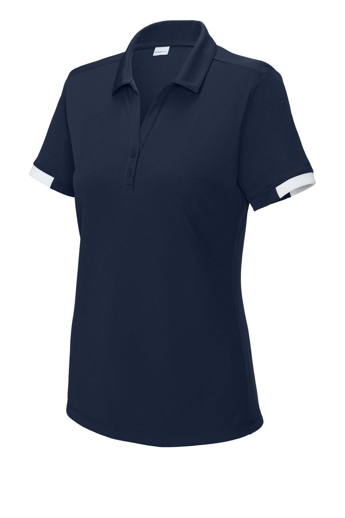 Sport-Tek Women's Club Colorblock Polo LST444 True Navy/ White