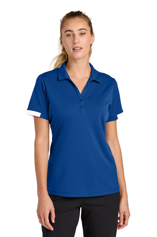 Sport-Tek Women's Club Colorblock Polo LST444 True Royal/ White