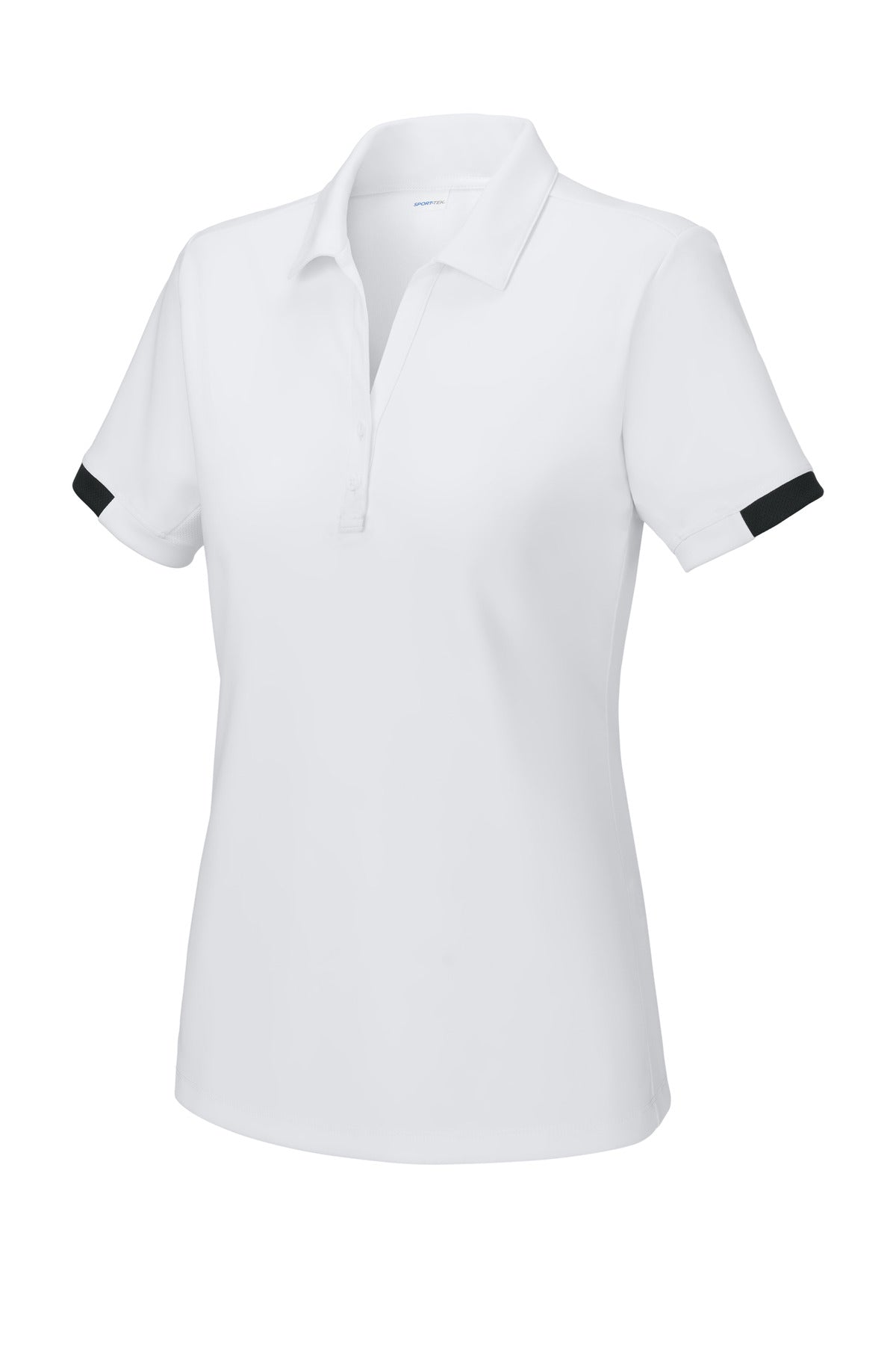 Sport-Tek Women's Club Colorblock Polo LST444 White/ Black