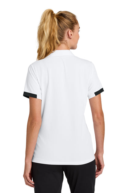 Sport-Tek Women's Club Colorblock Polo LST444 White/ Black