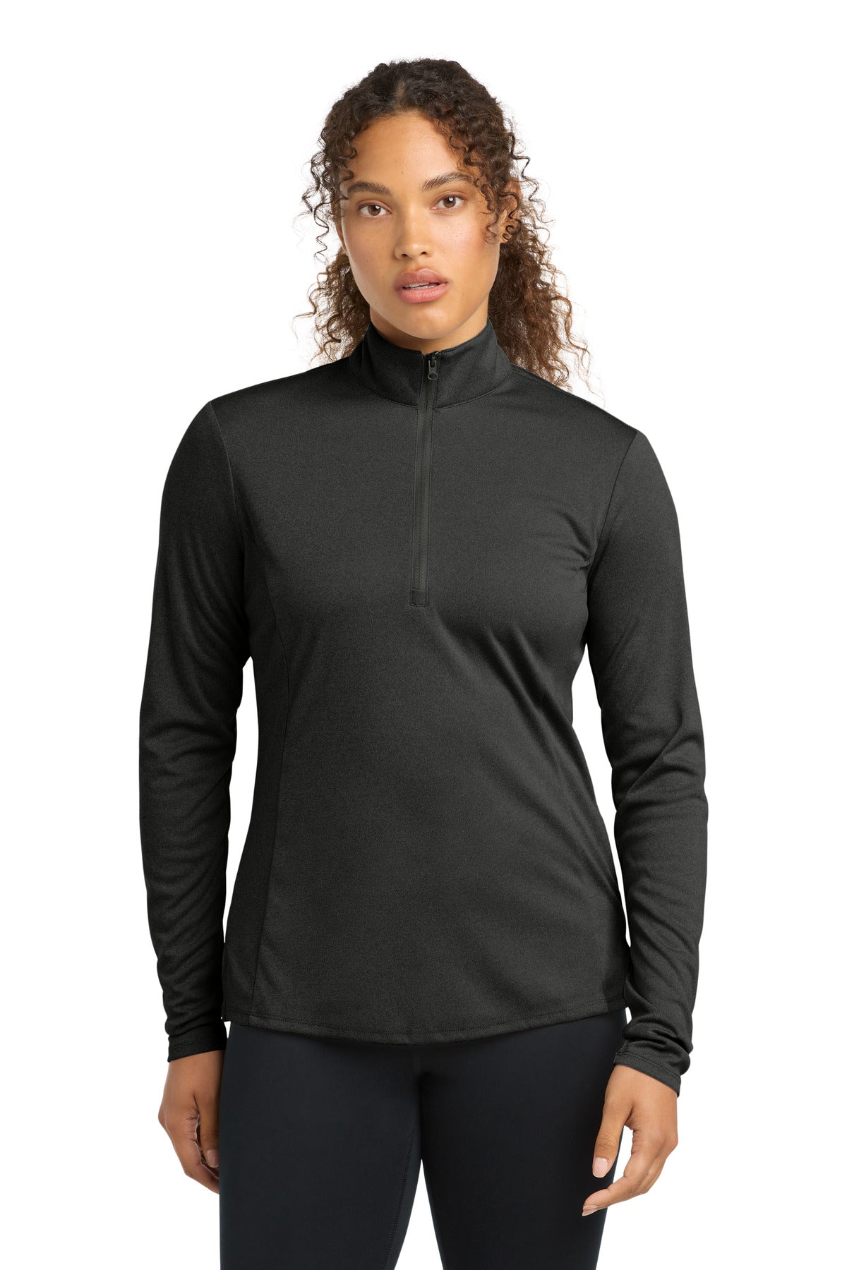 Sport-Tek Women's Endeavor 1/2-Zip Pullover LST469 Black Heather