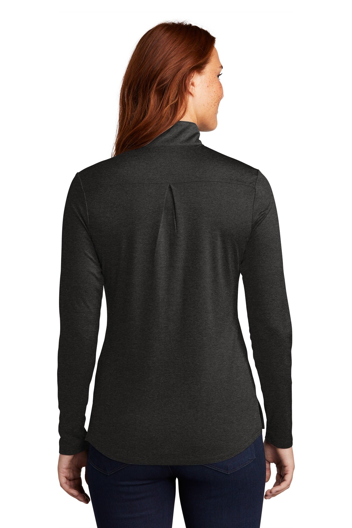 Sport-Tek  Women's Endeavor 1/2-Zip Pullover. LST469 Black Heather