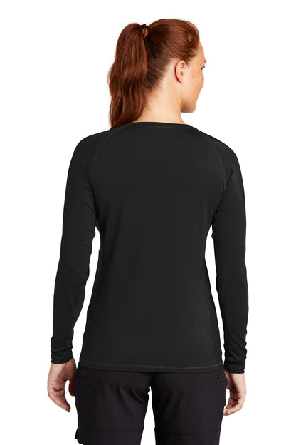 Sport-Tek  Women's Long Sleeve Rashguard Tee. LST470LS Black